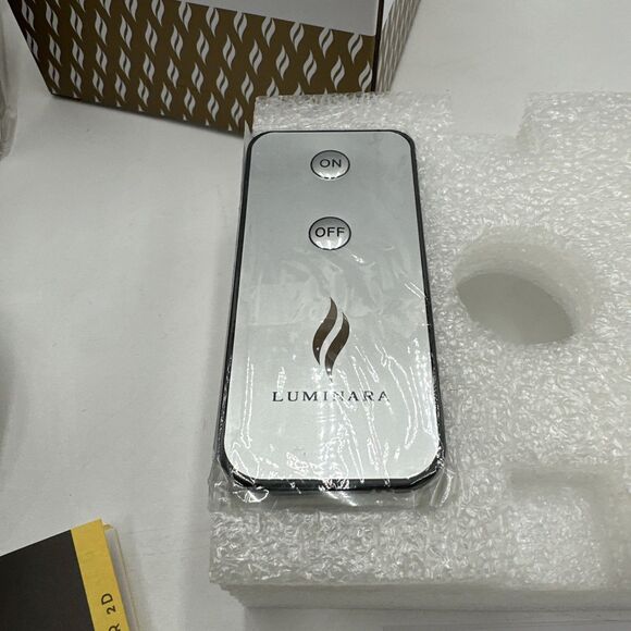 2 Luminara Real-Flame Effect Candles - 5" Gold Glitter & 5" Gold Glitter  NIB - Picture 4 of 4